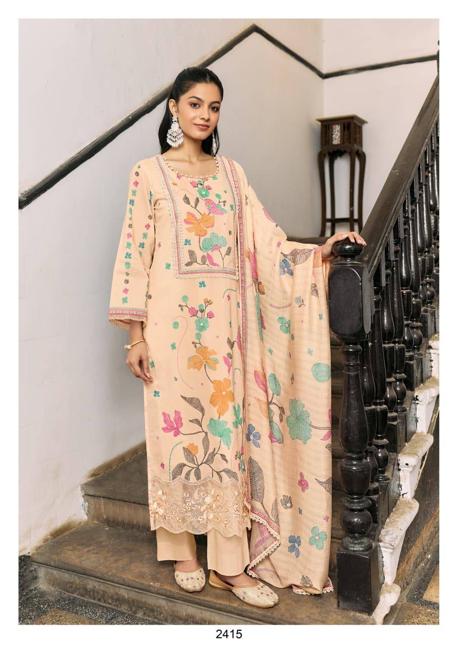 Daalan vol-93 By Kimora suit 2415 To 2418 Series Stylish Beautiful Colourful PURE MUSLIN Dresses At Wholesale Price